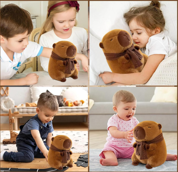 Premium Capybara Plush - Ultra Soft Stuffed Animal | Cuddly Wildlife Friend (Brown)